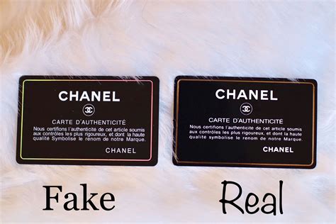 fake and real chanel|authenticity card chanel.